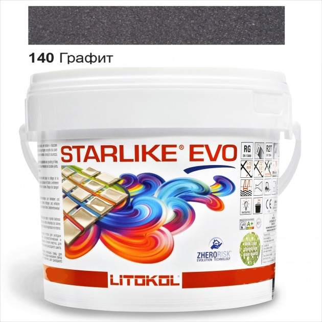 

Затирка эпоксидная Litokol Starlike® EVO 140 ГРАФИТ 5,0 кг