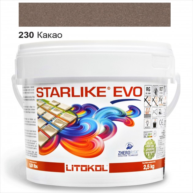 

Затирка эпоксидная Litokol Starlike® EVO 230 КАКАО 2,5 кг