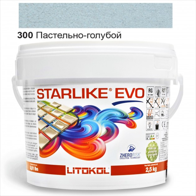 

Затирка эпоксидная Litokol Starlike® EVO 300 ПАСТЕЛЬНО-ГОЛУБОЙ 2,5 кг