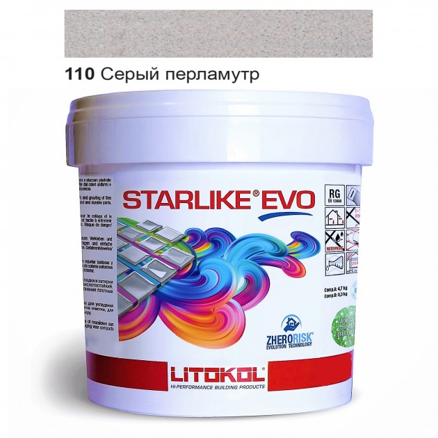 

Затирка эпоксидная Litokol Starlike® EVO 110 СЕРЫЙ ПЕРЛАМУТР 1,0 кг