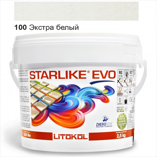 

Затирка эпоксидная Litokol Starlike® EVO 100 ЭКСТРА БЕЛЫЙ 2,5 кг