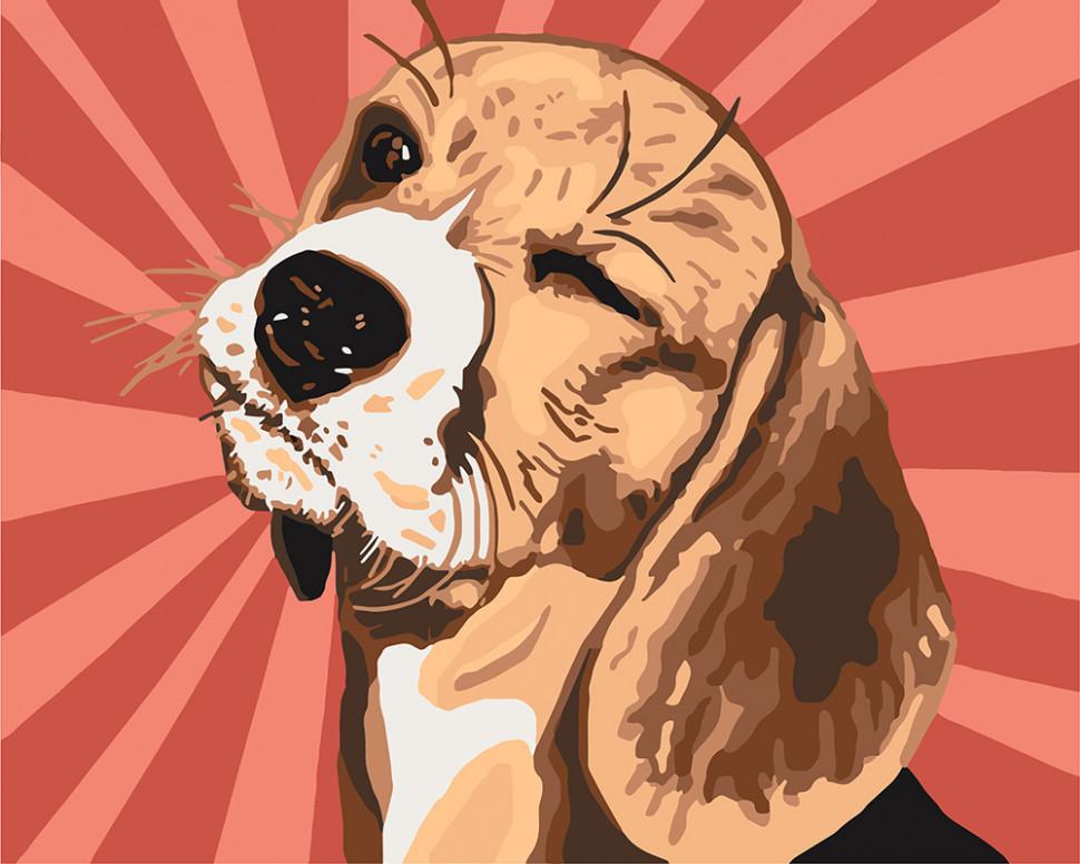 

Картина рисование по номерам Идейка Бигль Поп-арт 40х50см KHO4154 набор для росписи краски, кисти, холст