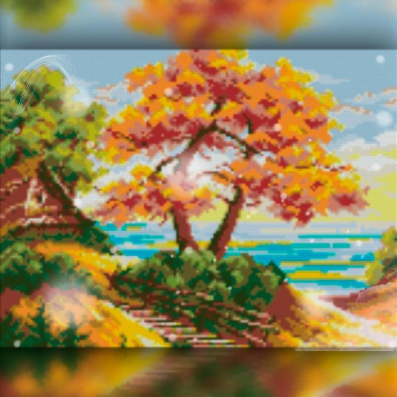 

Алмазная вышивка мозаика The Wortex Diamonds Осенний пейзаж 40x50см TWD30033L полная зашивка квадратные стразы. Набор алмазной вышивки