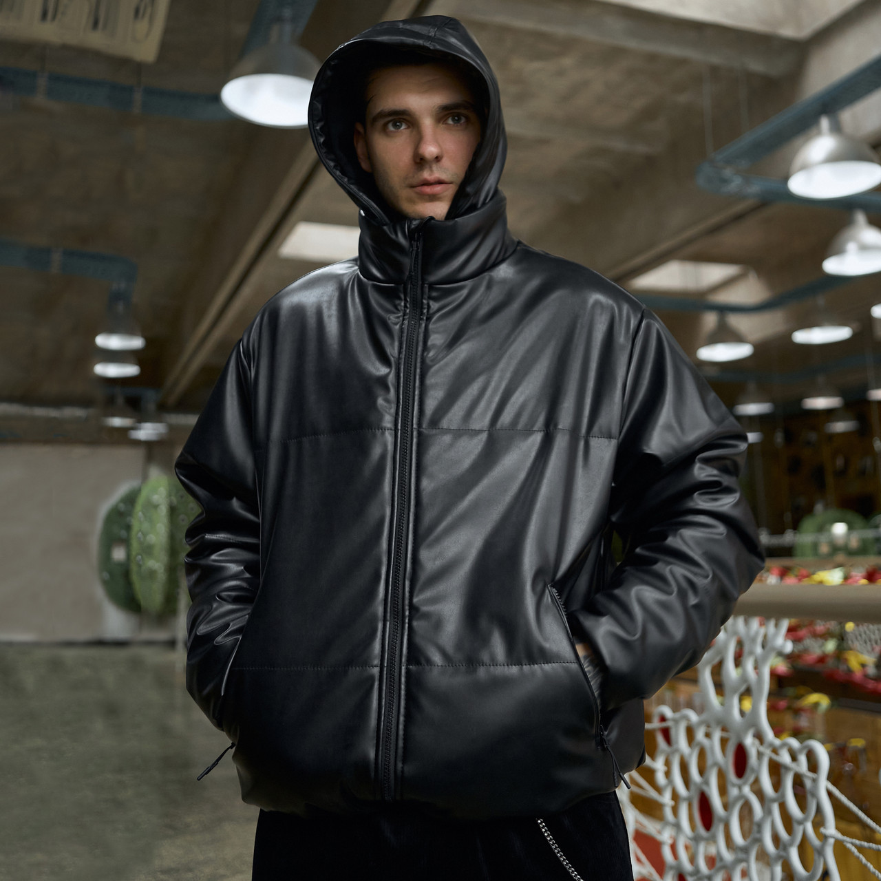 

Куртка демисезонная мужская Over Drive Yard из экокожи черная XL