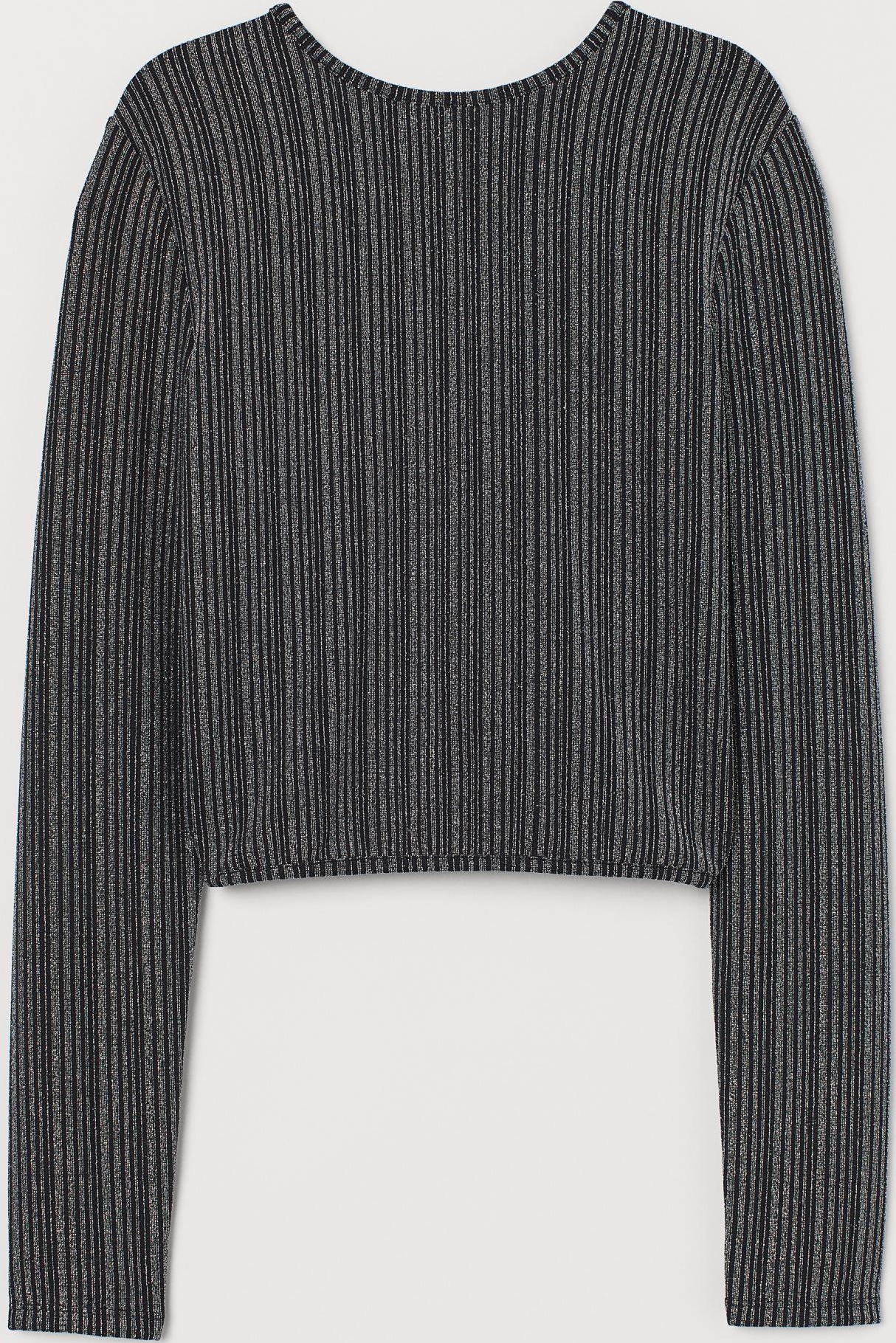

Лонгслив H&M 8283050-ABFJ XXS Черный с серебристым