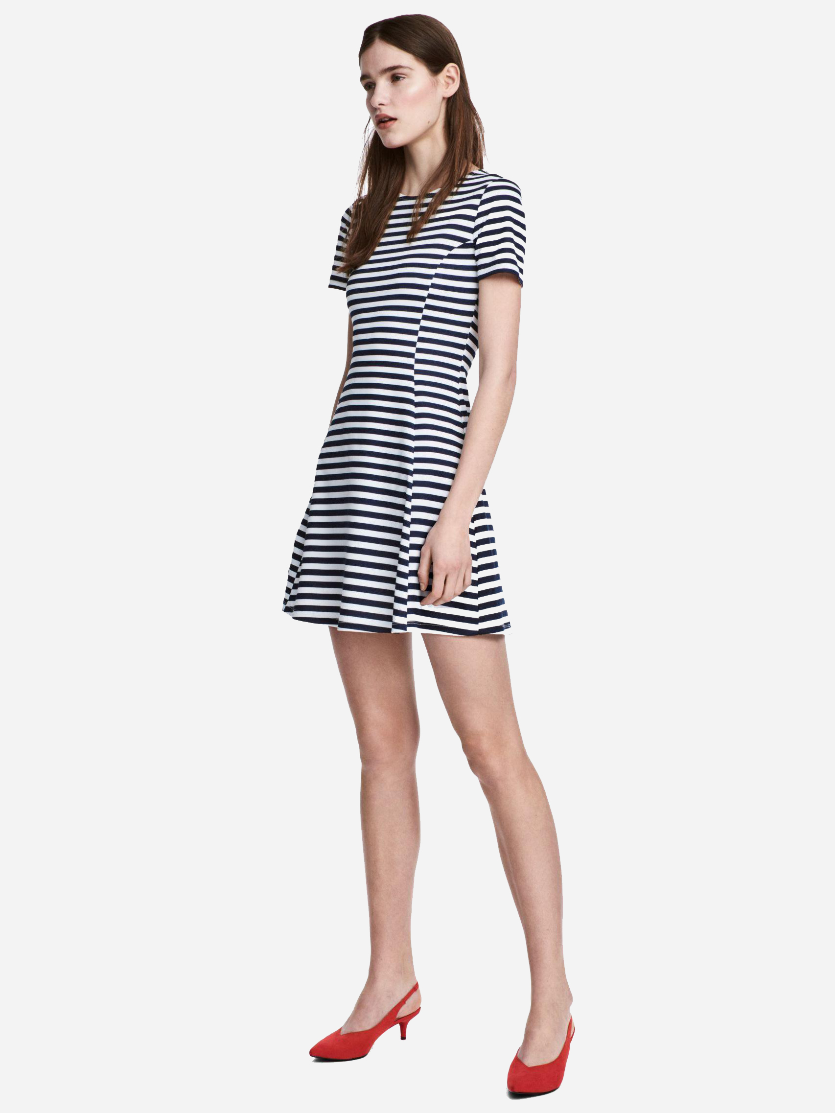 

Платье H&M 5069936-ABFX 42 Темно-синее с белым