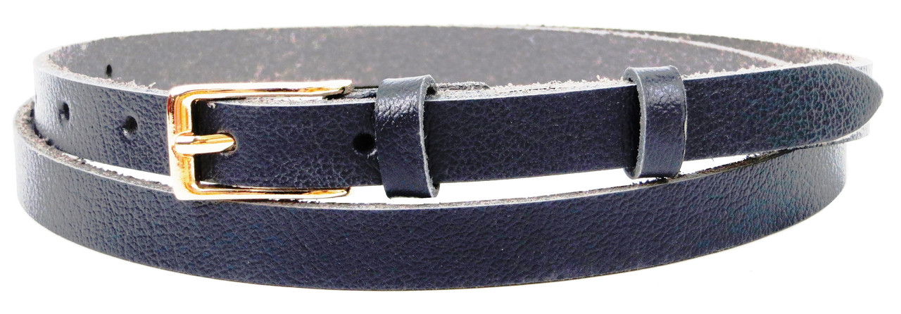 

Женский кожаный ремень, поясок Skipper 1,5 см темно синий 1364-15
