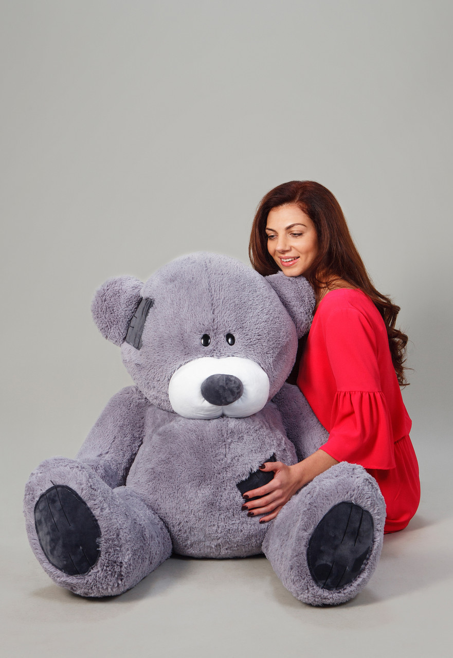 

Плюшевый мишка Teddy Boom Гриша 150 см Серый