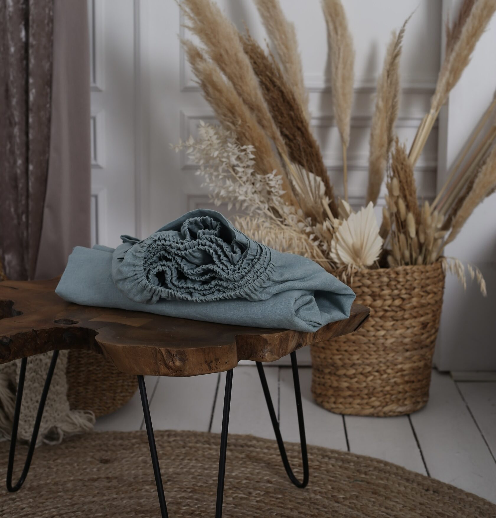 

Крафтове простирадло Luxury Linen полуторне на гумці 90 * 200 * 25 Carribean