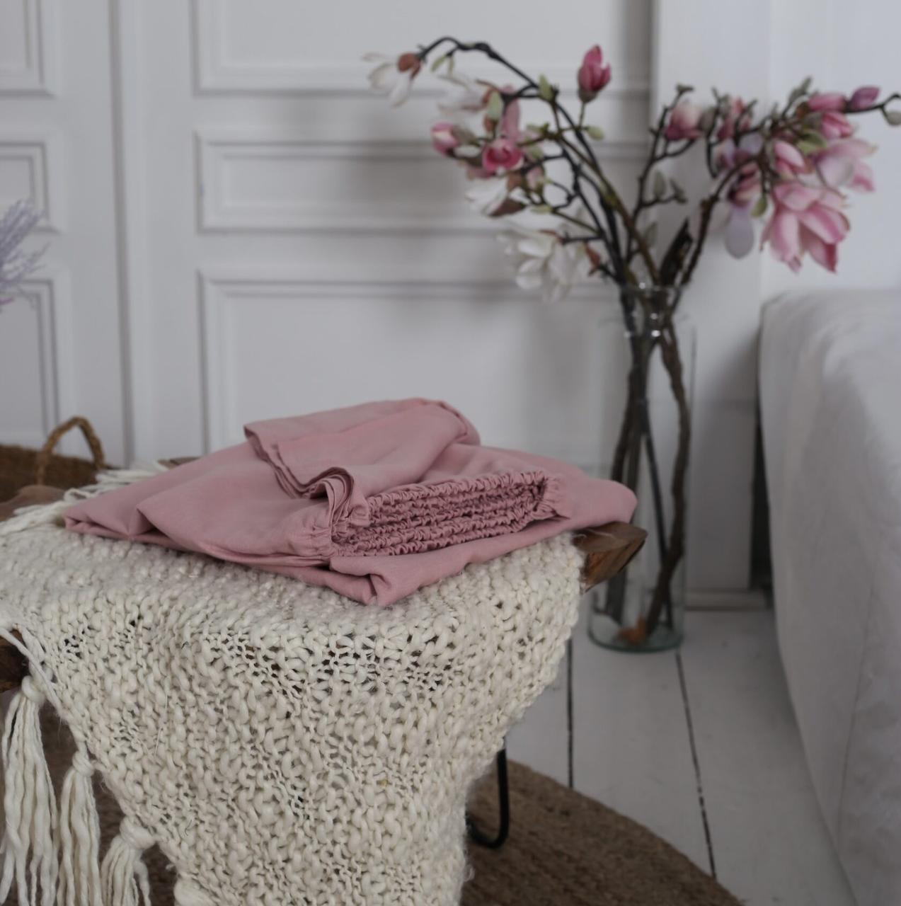 

Крафтове простирадло Luxury Linen двоспальне 200см * 220см Orchid