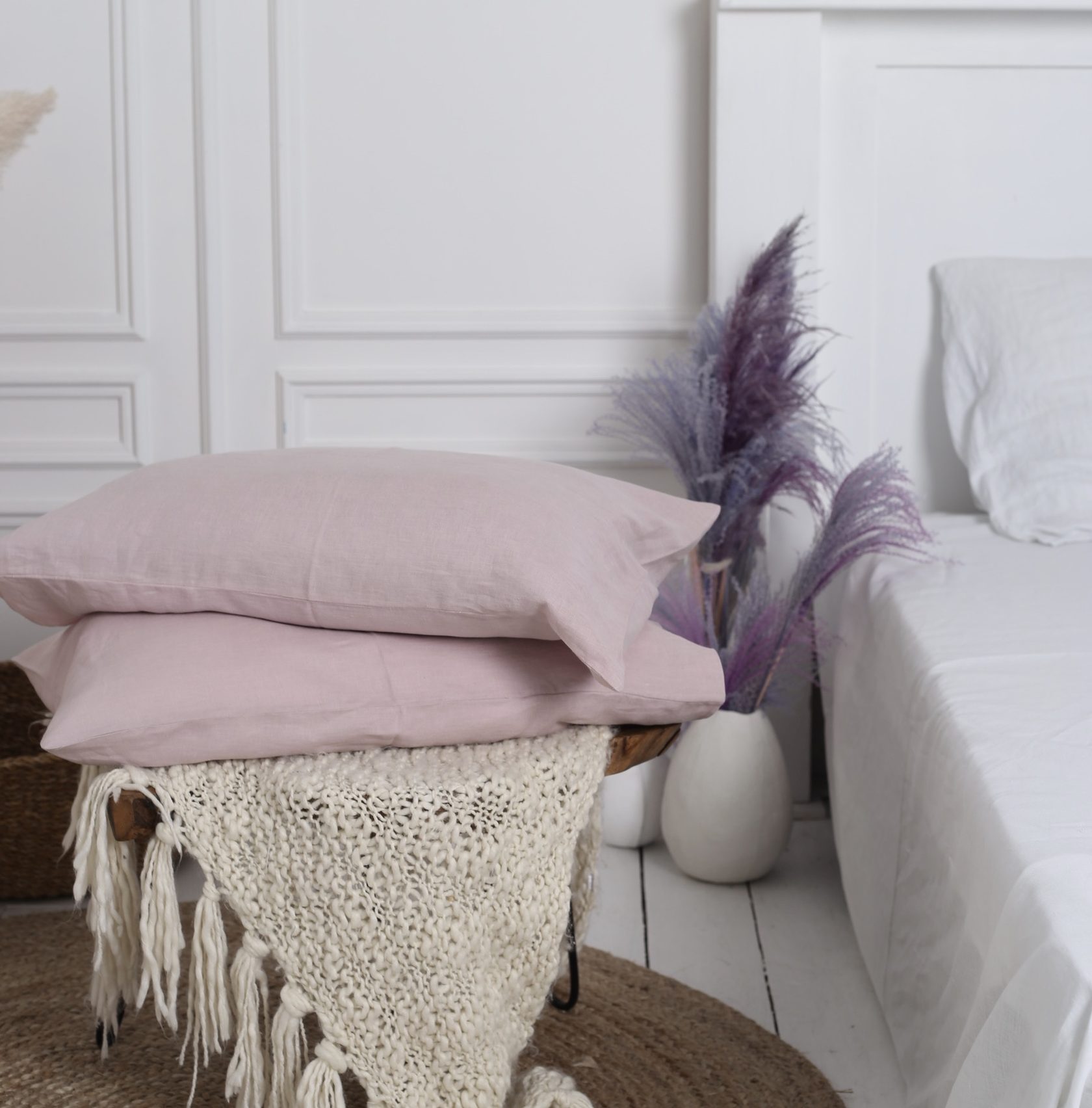 

Крафтова наволочка Luxury Linen на гудзиках льон 30х50 см 2шт Dusty Rose