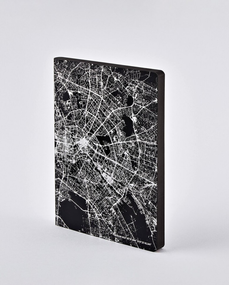 

Блокнот Nuuna Nightflight Berlin Silver 16,5 x 22 см в крапку