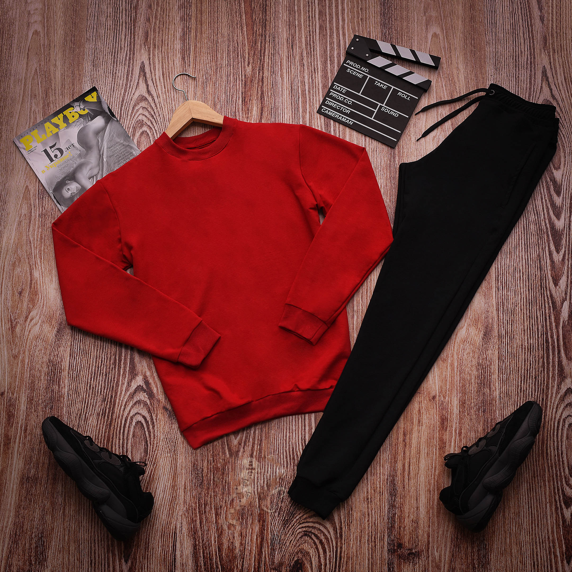 

Мужской спортивный костюм двойка Fashion Man OC2356 рXXL черно-красный