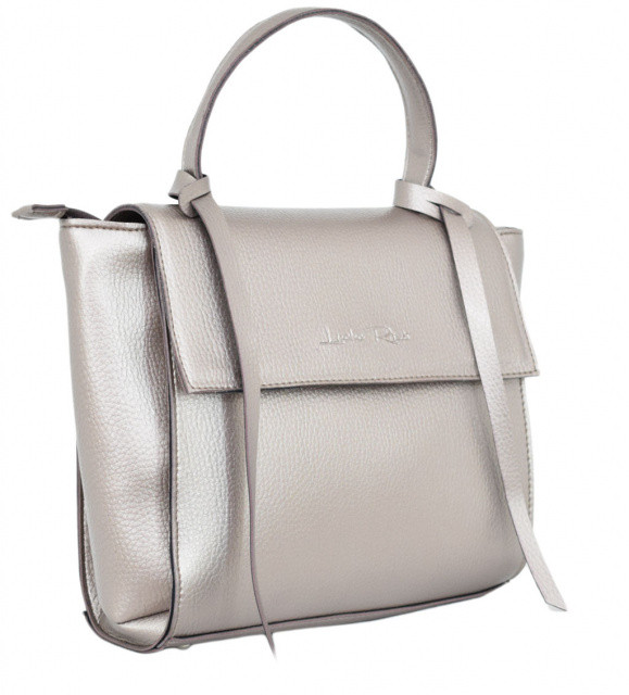 

Женская сумка стильная фабричная брендовая Lucherino 598 серебряная бронза экокожа высокого качества (LCH)