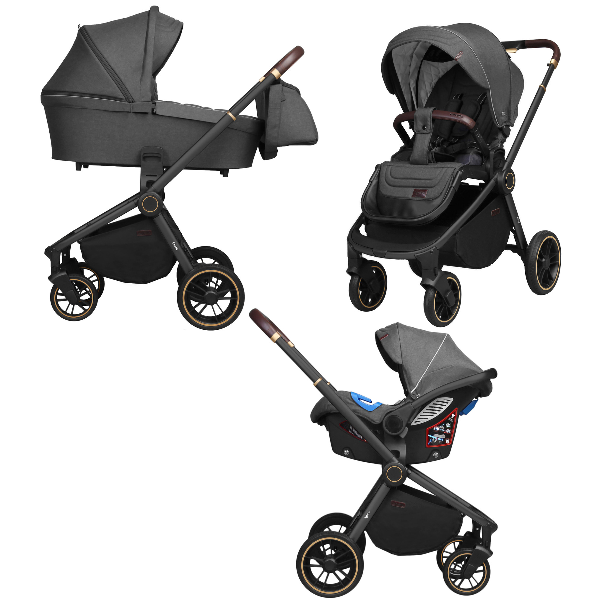 

Универсальная коляска 3 в 1 Carrello Epica Iron Grey (CRL-8511/1)