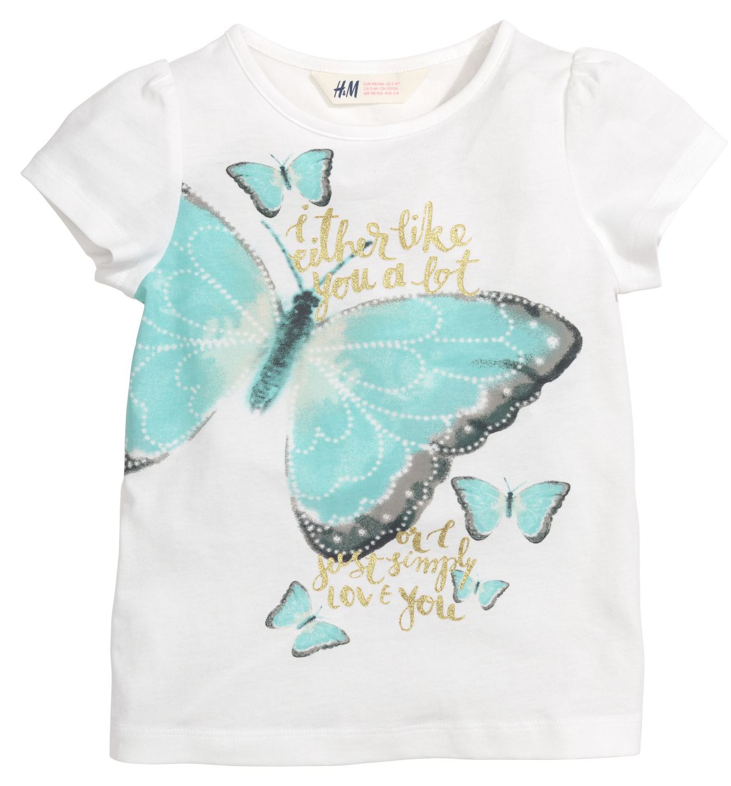 

Футболка H&M 1212-3502673 122-128 см Белая (hm01517683161)