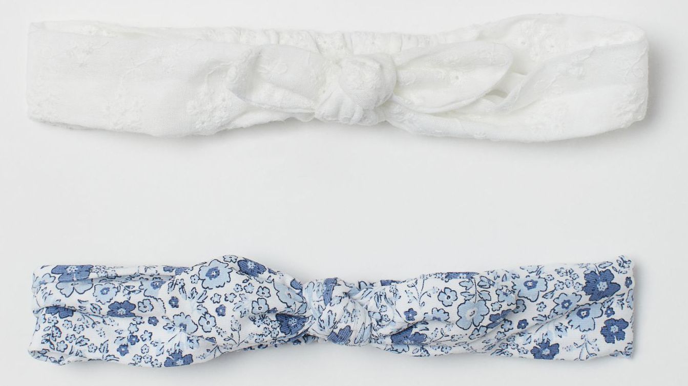 

Повязка H&M 1702-7423269 44-50 см 2 шт Белая с синим