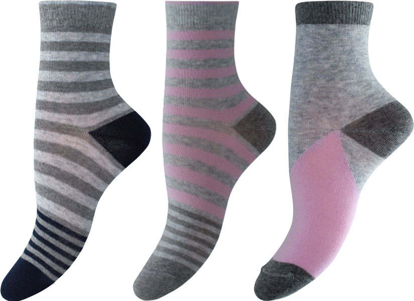 

Набор носков Легка Хода 5326/5320 38-39 р 3 пары Серебристый-меланж с розовым/Серый-меланж с серебристым