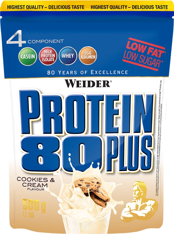 Акція на Протеин Weider Protein 80+ 500 г Cookies & Cream (4044782302156) від Rozetka UA