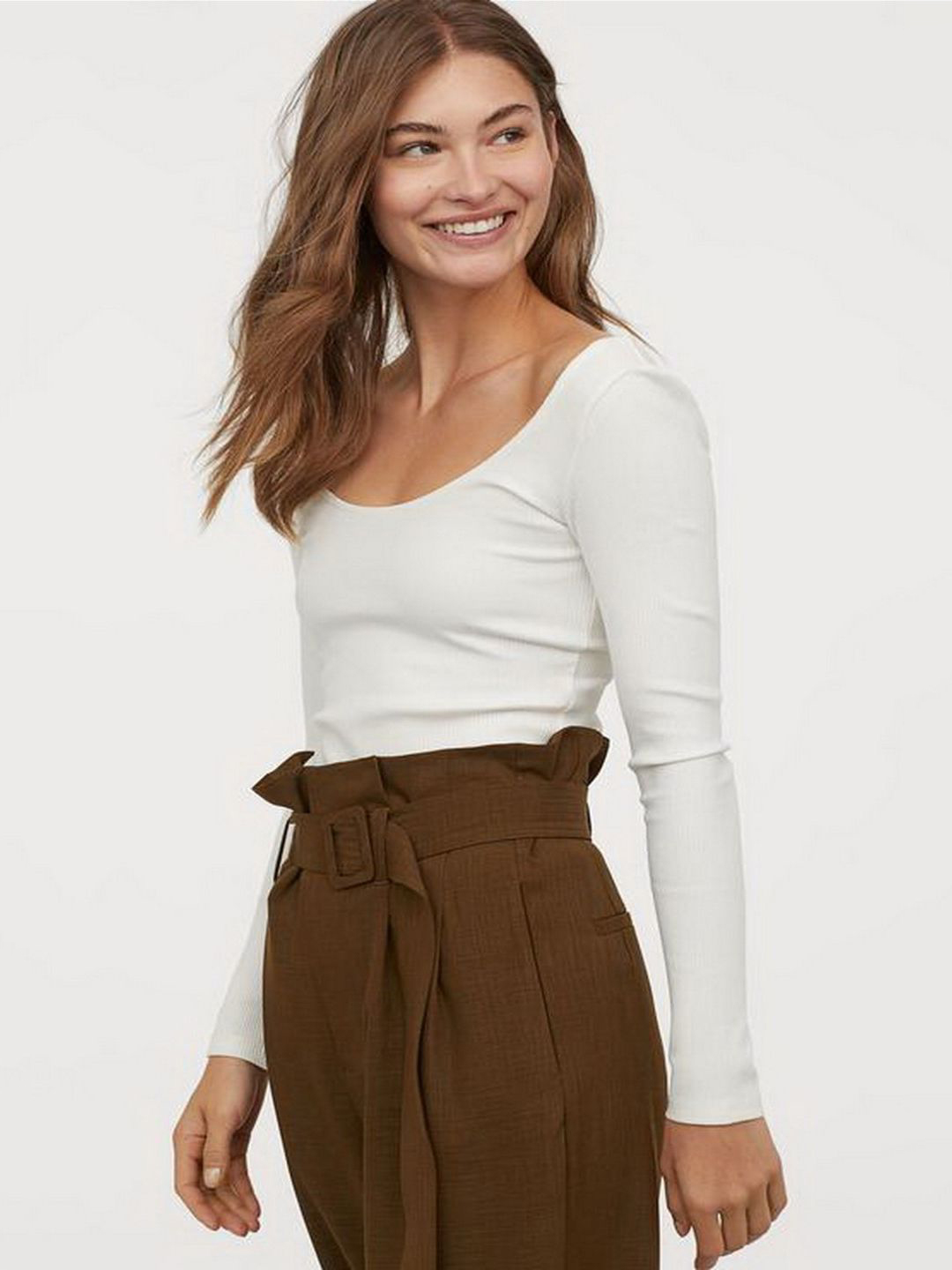 

Лонгслив H&M 0747629-9  Белый, Лонгслив H&M 0747629-9 S Белый