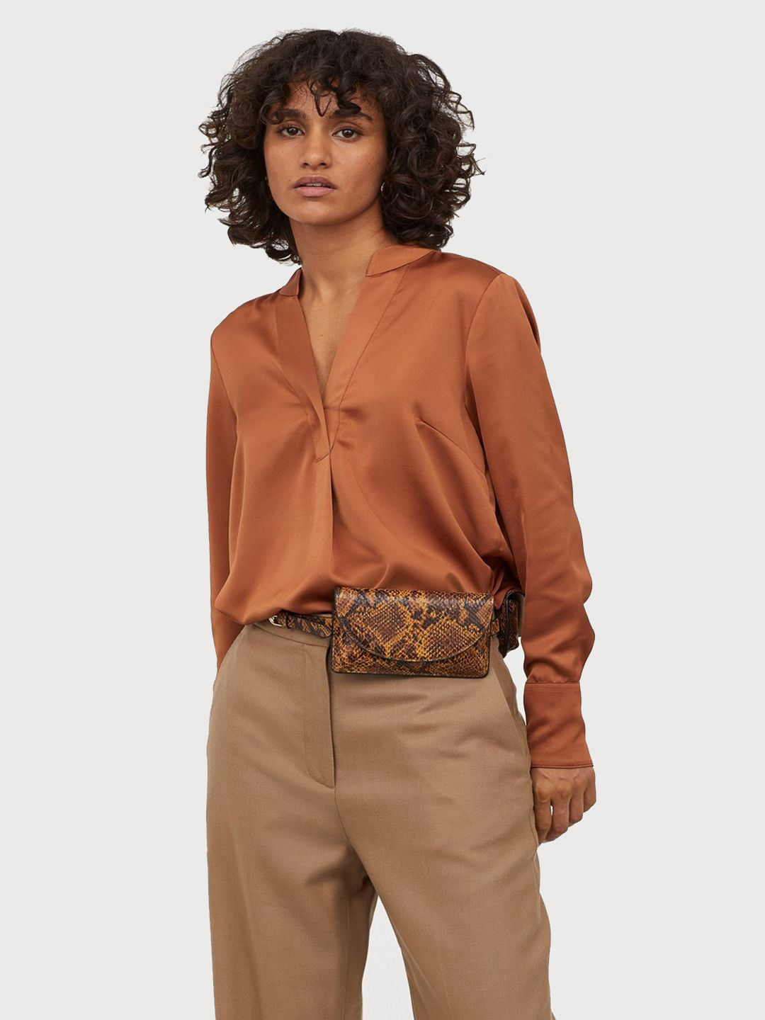 

Блузка H&M 0790791-0 42 Коричневая