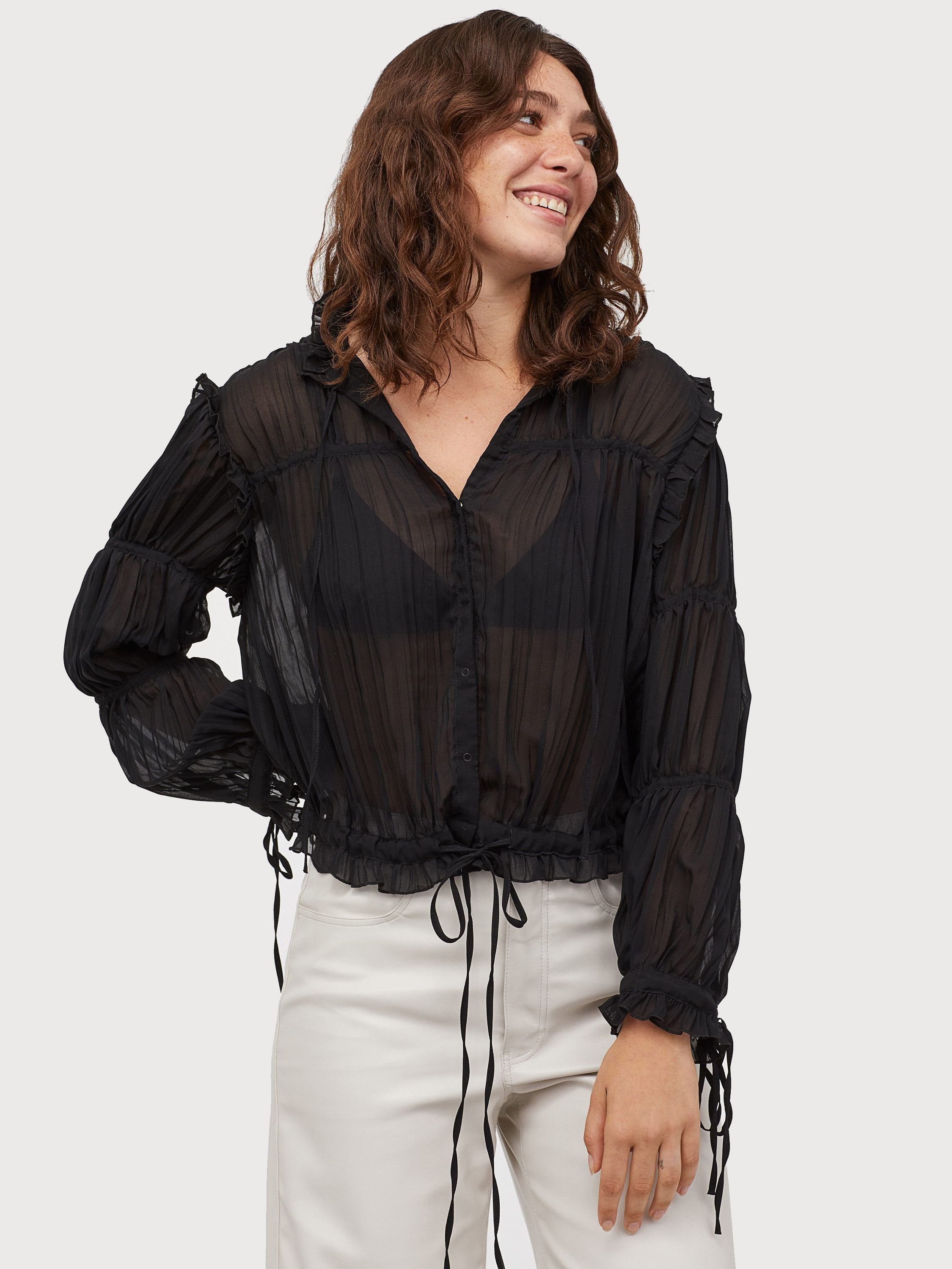 

Блузка H& 0797343-0  Черная, Блузка H&M 0797343-0 M Черная