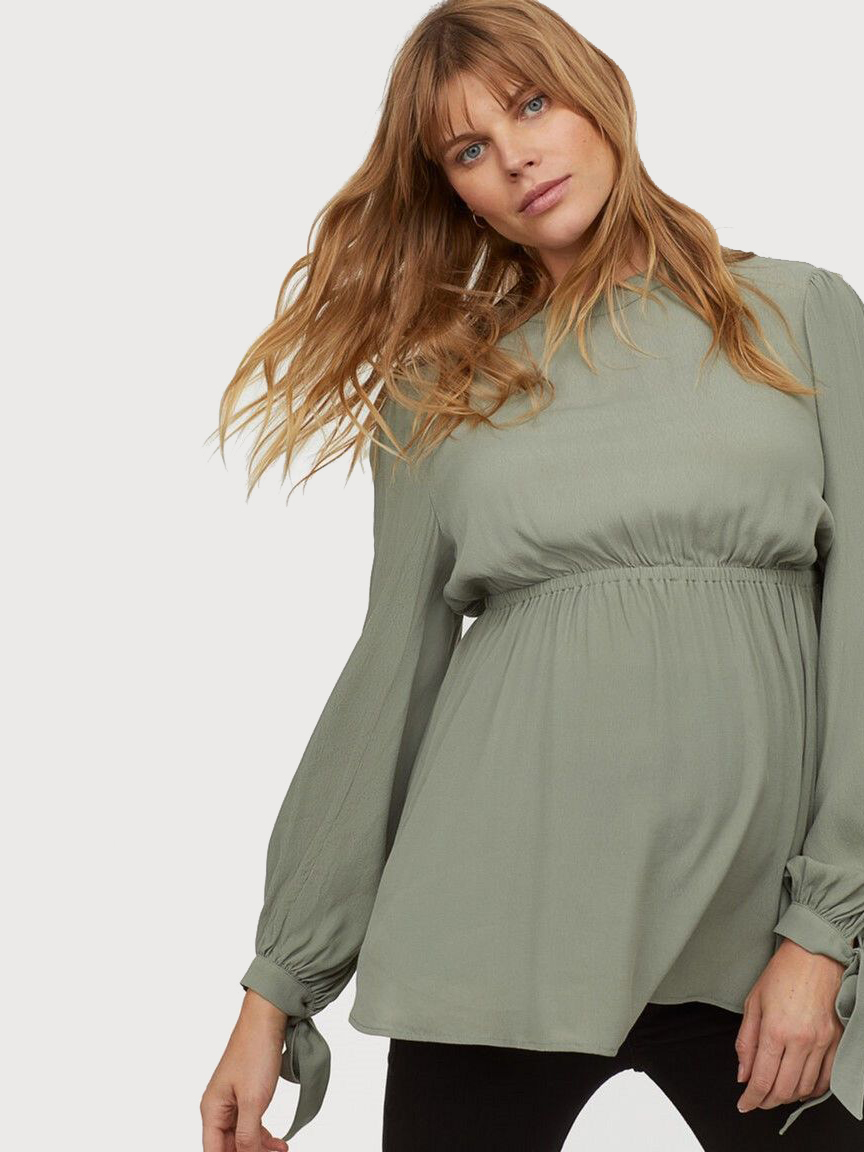 

Блузка для беременных H&M 0822780-0 XL Зеленая