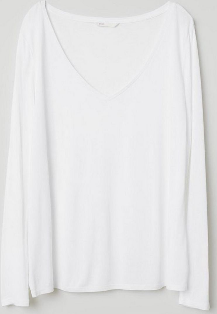 

Лонгслив H&M 0672598-8 S Белый