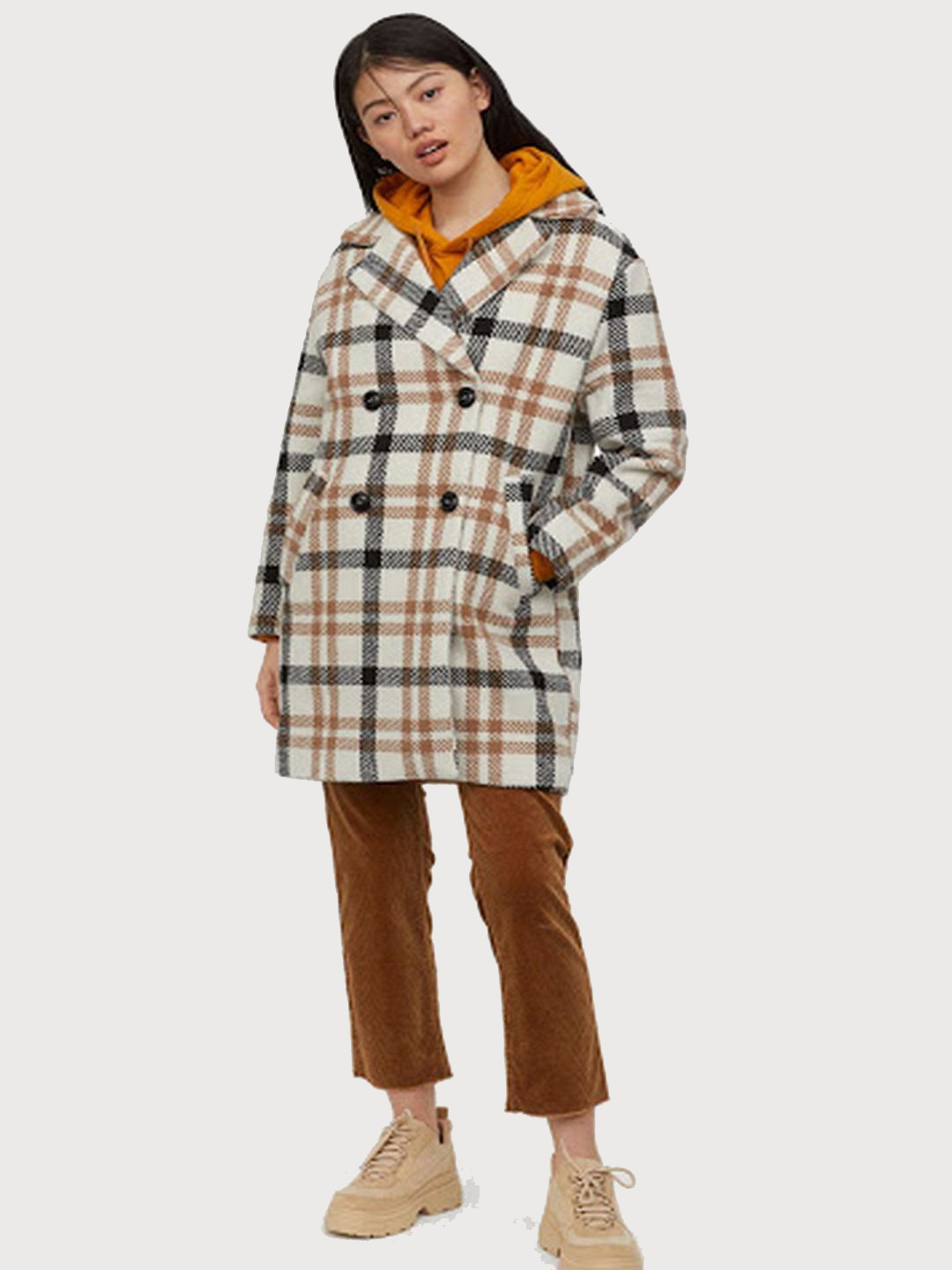 

Пальто H&M 0699617-0 XL Бежевое