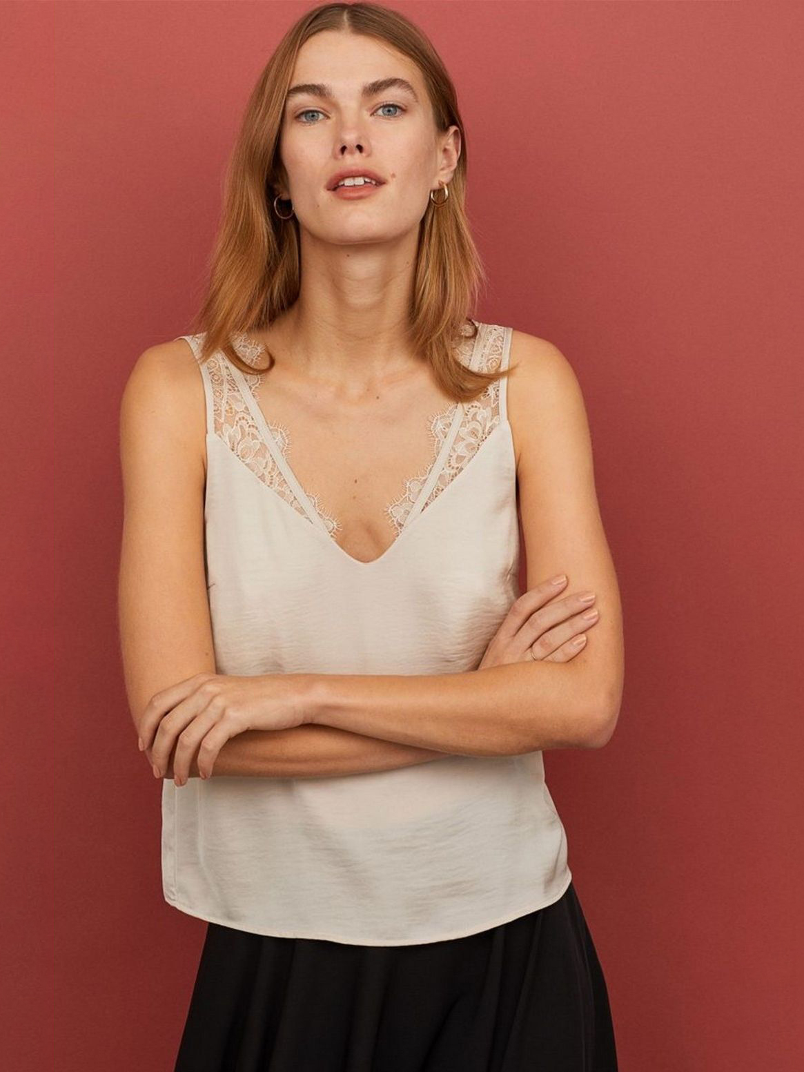 

Топ H&M 0712409-8  Бежевый, Топ H&M 0712409-8 34 Бежевый