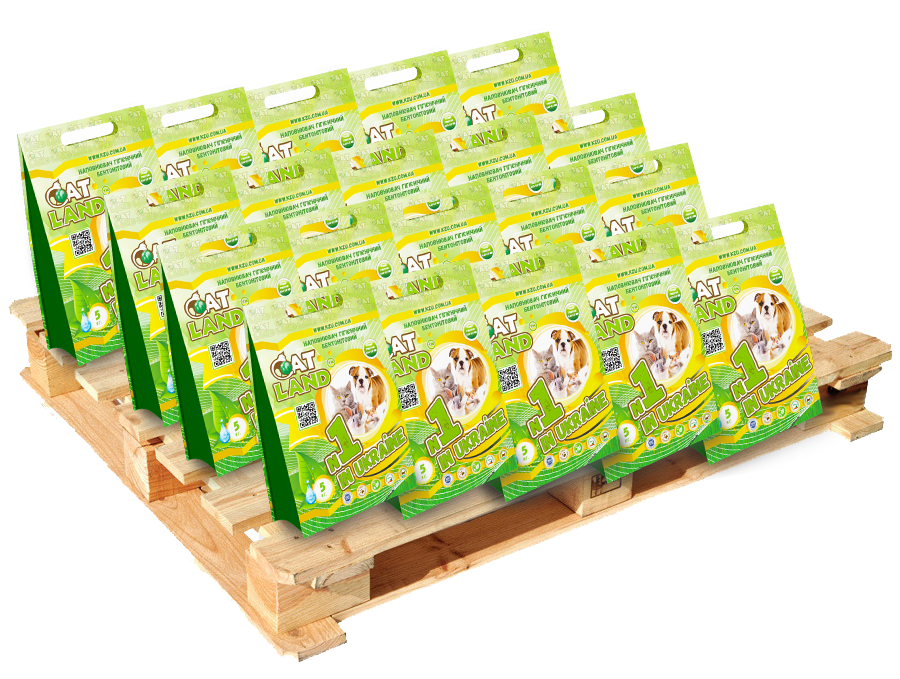 

Гигиенический бентонитовый комкующийся наполнитель Cat Land для домашних животных 260 шт. * 2,5 кг. (Паллета)