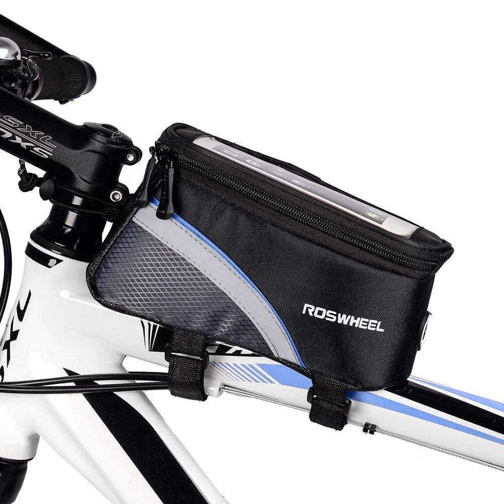 

Сумка под смартфон Roswheel BAO-012L на раму, черный / серый (BAO-012-L)