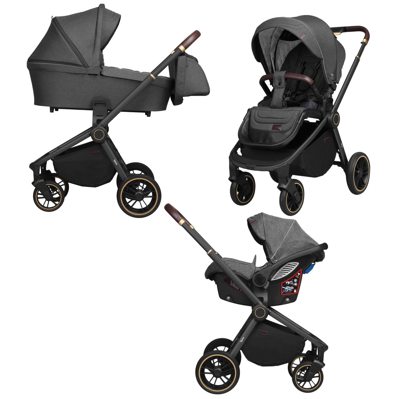 

Коляска универсальная Baby Tilly Epica CRL-8511/1 (3in1) Iron Grey +дождевик /1/
