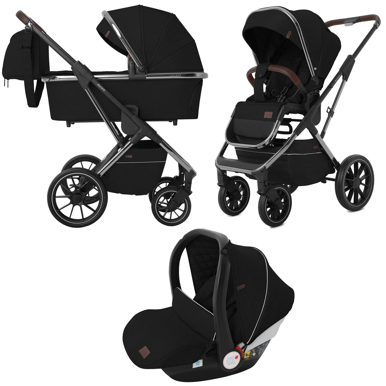 

Коляска универсальная Baby Tilly Aurora CRL-6502/1 (3in1) Space Black +дождевик /1/