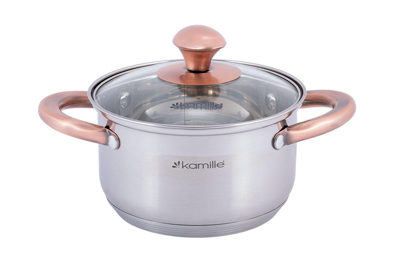 

Кастрюля с крышкой Kamille 1.5л из нержавеющей стали с полыми ручками (4930)