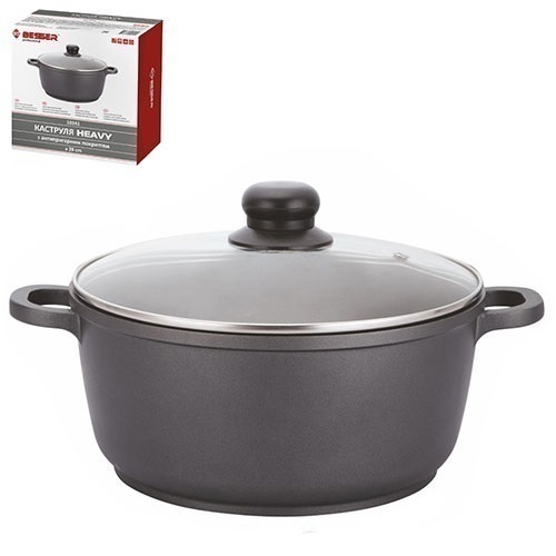 

Кастрюля литая Besser Heavy со стеклянной крышкой 8 л