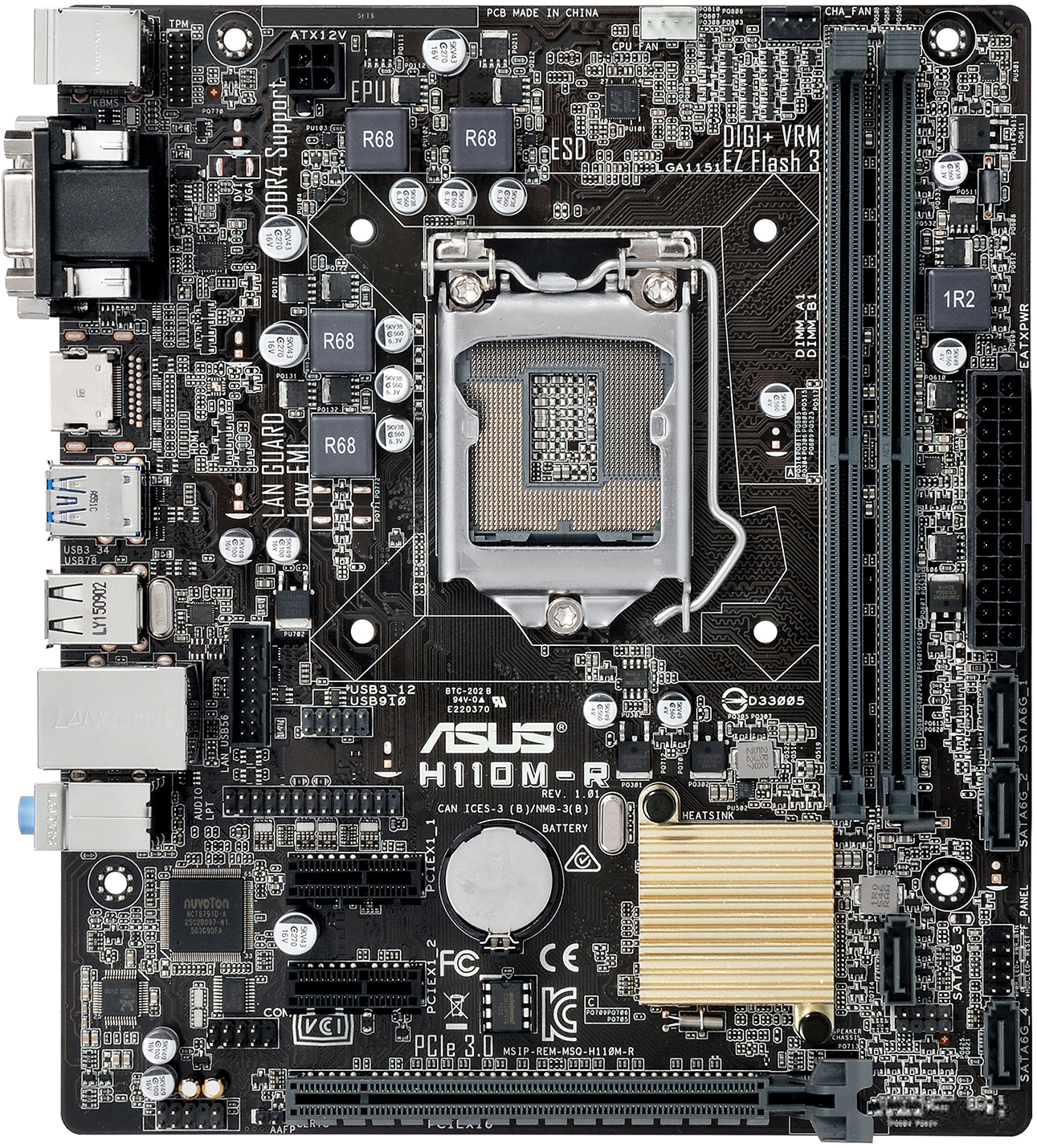 

Материнская плата Asus H110M-R/C/SI White Box (s1151, Intel H110, PCI-Ex16)