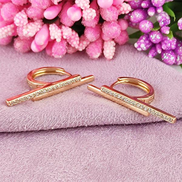 

Серьги кольца Xuping Палочки медицинское золото позолота 18К А/В 1-0445