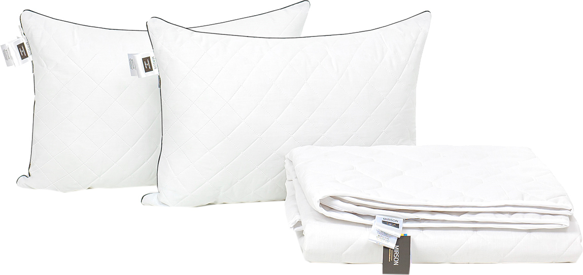 

Набор антиаллергенный MirSon Eco Silk Лето Bianco №4025 одеяло 200х220 + 2 подушки 50х70 средние