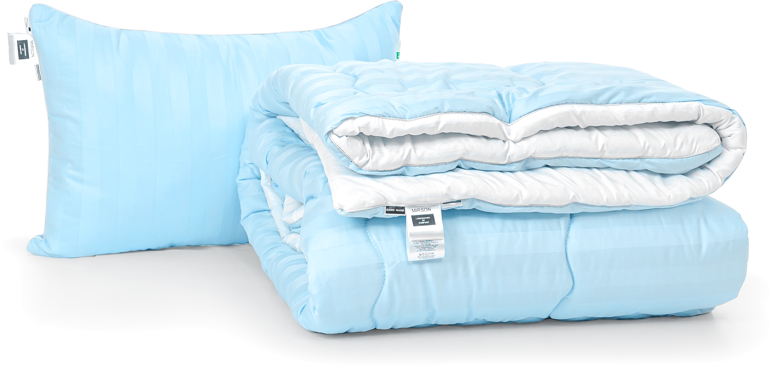 

Набор антиаллергенный MirSon Eco-Soft Зима Valentino Hand Made №2456 одеяло 200х220 см + 2 подушки 50х70 упругие