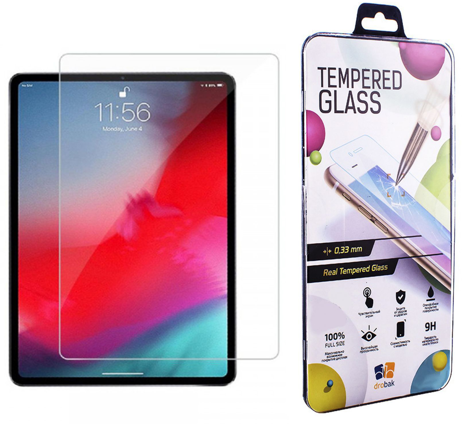 

Защитное стекло Drobak для Apple iPad Pro 12.9" 2021