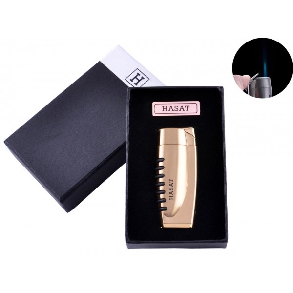 

Зажигалка в подарочной коробке Hasat (Острое пламя) №4311 Gold