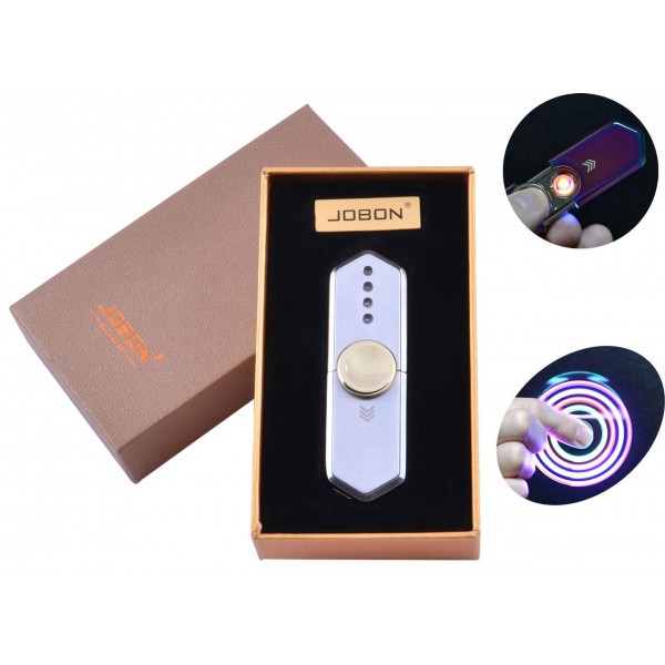 

USB зажигалка-спиннер в подарочной упаковке Jobon (Спираль накаливания) №HL-10 Silver