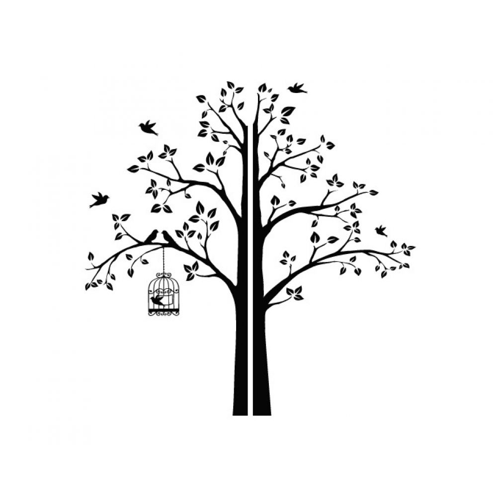 

Интерьерная наклейка IdeaClock Tree with a cage, corner 240х245 см Черная(62274-462)