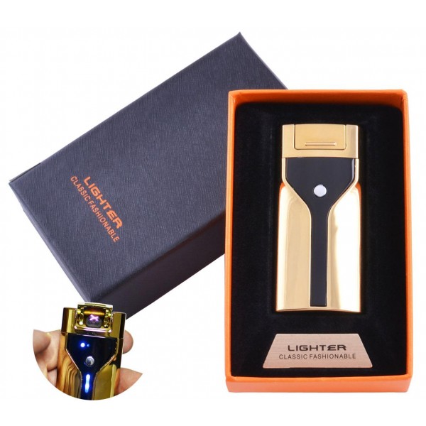 

Зажигалка в подарочной коробке Lighter (Двойная молния) №HL-50 Gold