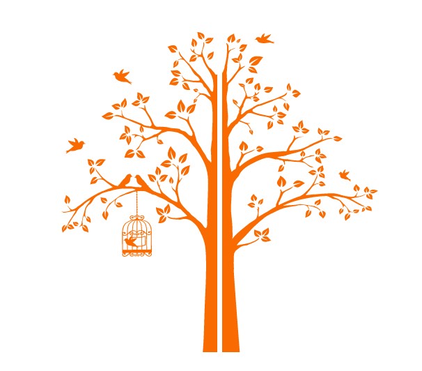 

Интерьерная наклейка IdeaClock Tree with a cage, corner 190х195 см Пастельно-оранжевый(62274-46-14)