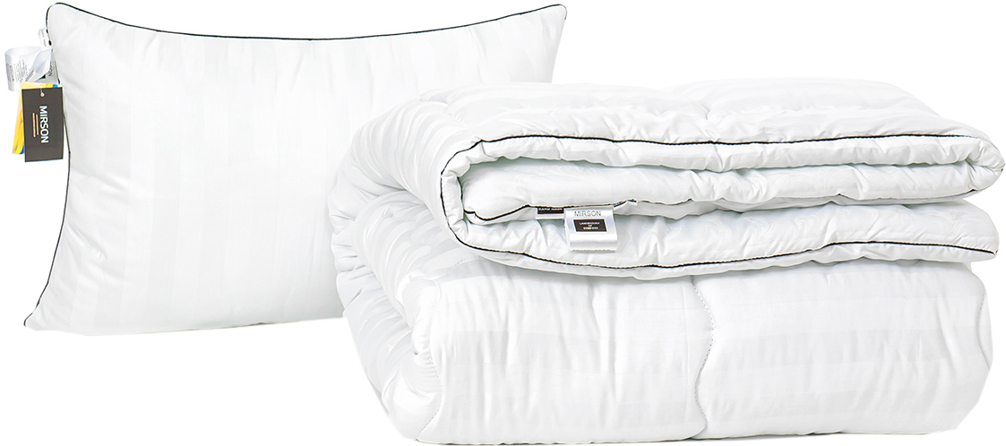 

Набор антиаллергенный MirSon Eco Silk Зима Royal Pearl Hand Made №4067 одеяло 140х205 + подушка 50х70 средняя