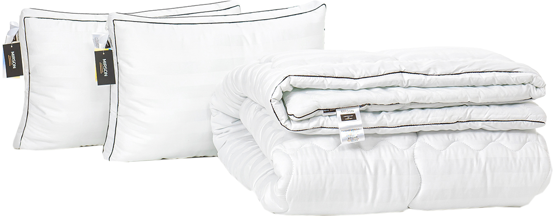 

Набор антиаллергенный MirSon Eco Silk Зима Royal Pearl Hand Made №4125 одеяло 200х220 + 2 подушки 50х70 трехкамерные упругие