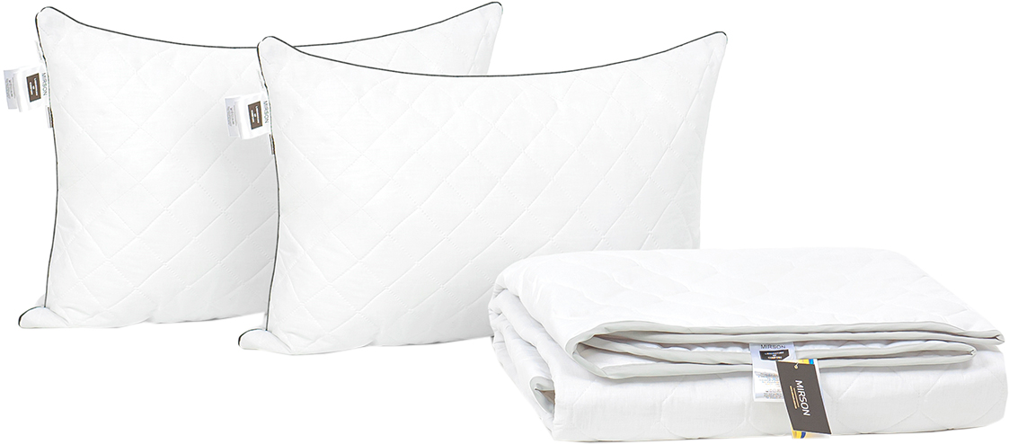 

Набор антиаллергенный MirSon Eco Silk Лето Royal Pearl №4145 одеяло 172х205 + 2 подушки 50х70 средние