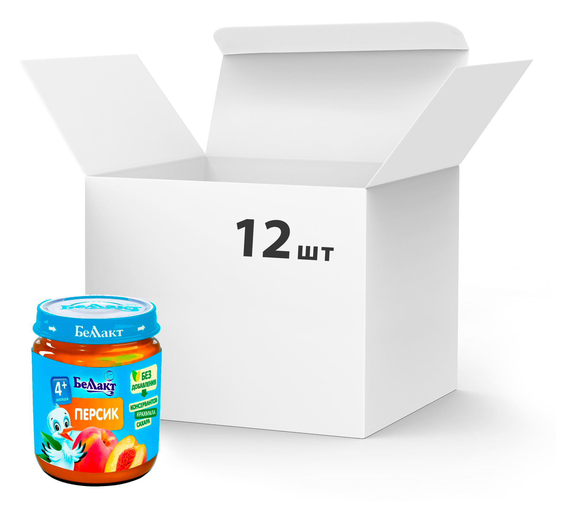 Акція на Упаковка фруктового пюре Беллакт из персиков 12 банок по 100 г (4814716000188_12) від Rozetka UA